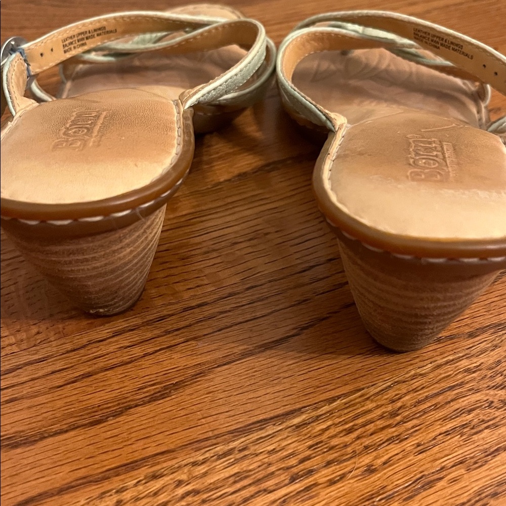 Born Tan and Light Green Sandals - Picture 4 of 5